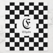 Chess Club Custom Name Initiaal Wijn Etiket (Enkel label)