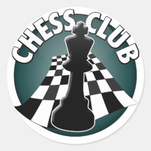 Chess Club Speler Chessboard Afbeelding Ronde Sticker