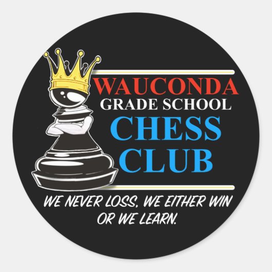 Chess Club SWAG Ronde Sticker (Voorkant)