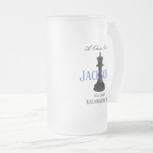 Chess Club w Classic King Tekening Drinkware Matglas Bierpul (Voorkant rechts)