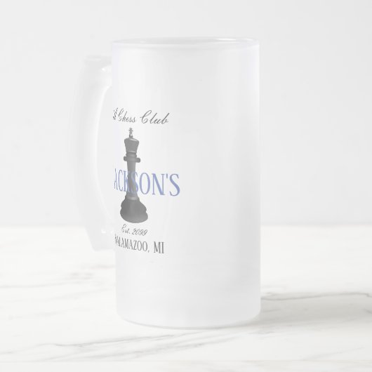 Chess Club w Classic King Tekening Drinkware Matglas Bierpul (Voorkant links)