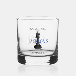 Chess Club w Classic King Tekening Drinkware Rocks Whisky Glas