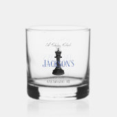 Chess Club w Classic King Tekening Drinkware Rocks Whisky Glas (Achterkant)