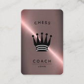 Chess Coach | Donkere Faux Roos Gold Visitekaartje (Voorkant)
