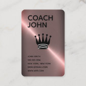 Chess Coach | Donkere Faux Roos Gold Visitekaartje (Achterkant)
