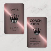 Chess Coach | Donkere Faux Roos Gold Visitekaartje (Voorkant / Achterkant)