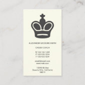 Chess Coach - Modern ivoor en zwart Visitekaartje (Achterkant)
