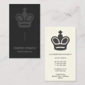 Chess Coach - Modern ivoor en zwart Visitekaartje (Voorkant / Achterkant)