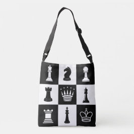 Chess Crossbody Canvas tas All-over printstrategie