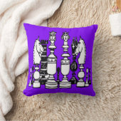 Chess decor pillow black white purple pillow kussen (Deken)