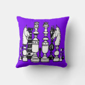 Chess decor pillow black white purple pillow kussen (Achterkant)