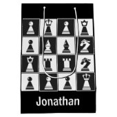 Chess Design Gift Bag Medium Cadeauzakje (Achterkant)