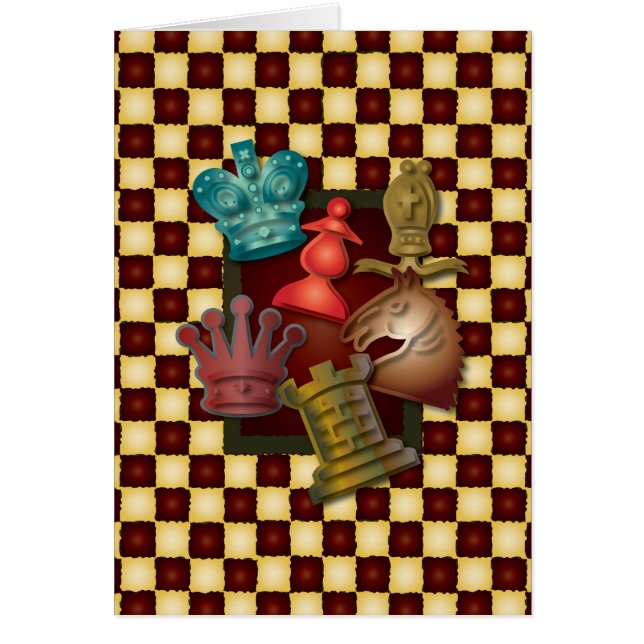 Chess Design King Queen Knight Bishop Pawn (Voorkant)
