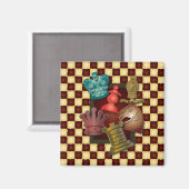 Chess Design King Queen Knight Bishop Pawn Magneet (Voorkant / Achterkant)