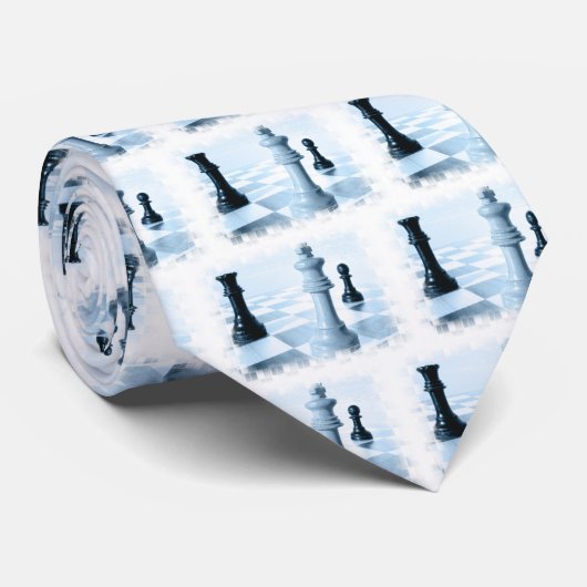 Chess Design Mannen Necktie Stropdas (Opgerold)
