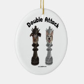 Chess Double Attack-honden Keramisch Ornament (Rechts)