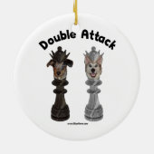 Chess Double Attack-honden Keramisch Ornament (Achterkant)