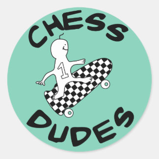 Chess Dudes Stickers-Fun voor iedereen! Ronde Sticker