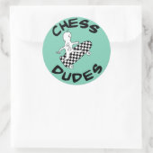 Chess Dudes Stickers-Fun voor iedereen! Ronde Sticker (Tas)