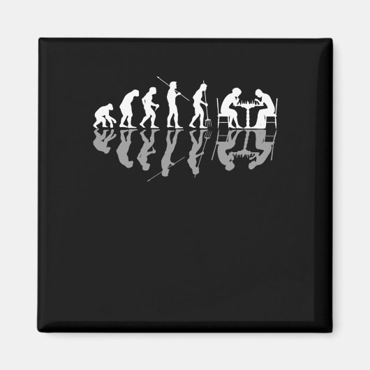 Chess Evolution Chessboard Lover Chess Gamer Magneet (Voorkant)