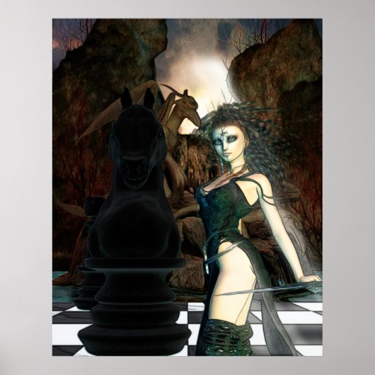 Chess Fantasy Gothic Art Poster (Voorkant)