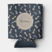 Chess Figures Masculine Monogram Initiaal Name Blu Blikjeskoeler (Voorkant)