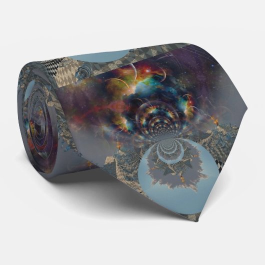 Chess fractal. Surrealistische ruimte Stropdas (Opgerold)