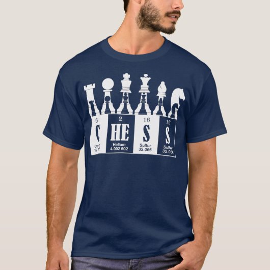 Chess Funny Chemistry Element Chess Lover Player T-shirt (Voorkant)