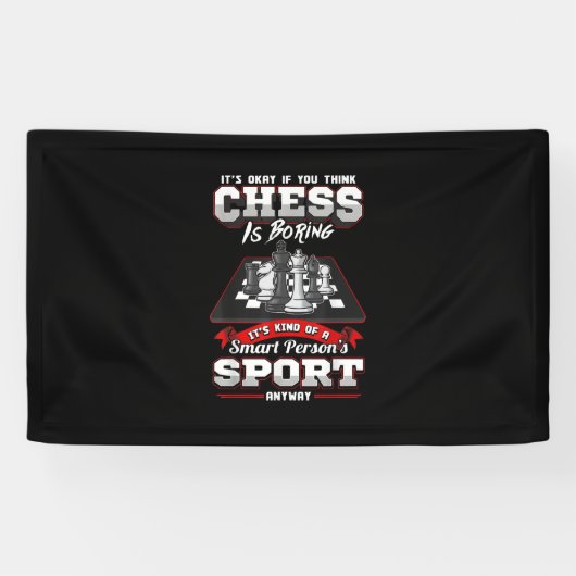 Chess Funny Quotes Humor Gezegden Spandoek (Horizontaal)