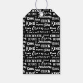 Chess Game Black en White Pattern Cadeaulabel (Voorkant)