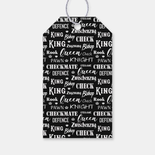 Chess Game Black en White Pattern Cadeaulabel (Voorkant)