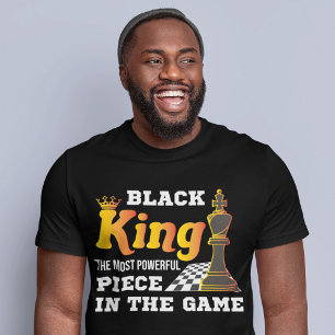 Chess Game Black King machtigste Afrikaanse man T-shirt