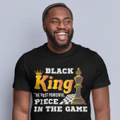 Chess Game Black King machtigste Afrikaanse man T-shirt