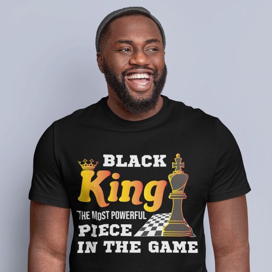 Chess Game Black King machtigste Afrikaanse man T-shirt