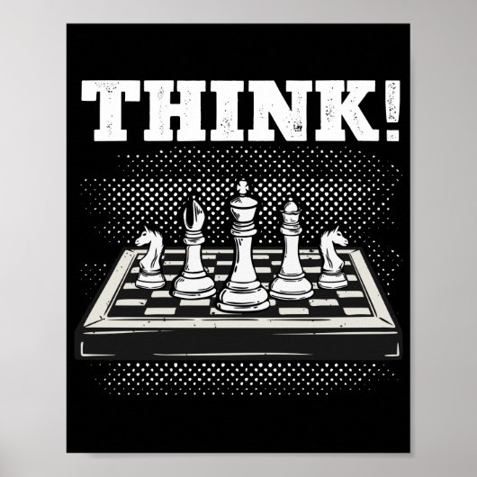 Chess Game Board Player Think Poster (Voorkant)