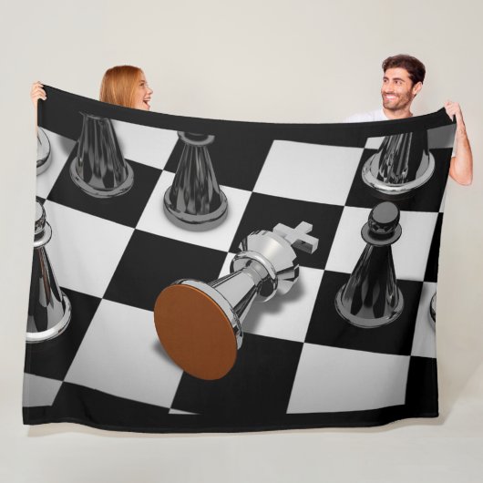 Chess Game Checkmate Fleece Blanket (In situ)