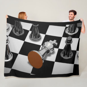 Chess Game Checkmate Fleece Blanket Deken
