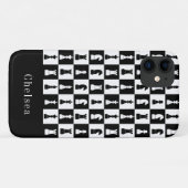 Chess Game Figtern Pattern Black & White Name Case-Mate iPhone Case (Achterkant (horizontaal))