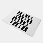 Chess Game Figures Black and White Pattern Deurmat (Schuin)