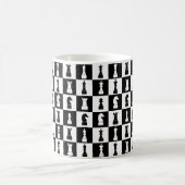 Chess Game Figures Black and White Pattern Koffiemok (Center)