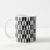 Chess Game Figures Black and White Pattern Koffiemok (Links)
