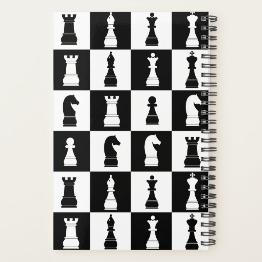 Chess Game Figures Black and White Pattern Name Planner (Achterkant)