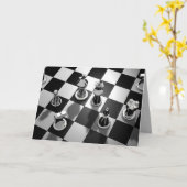 chess game greeting card kaart (Gele Bloem)