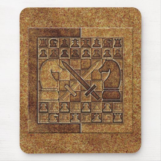 CHESS GAME IN STONE MUISMAT (Voorkant)