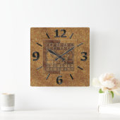 CHESS GAME IN STONE VIERKANTE KLOK (Huis)