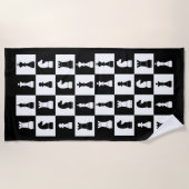 Chess Game is zwart en wit patroon Strandlaken (Voorkant)