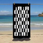 Chess Game is zwart en wit patroon Strandlaken