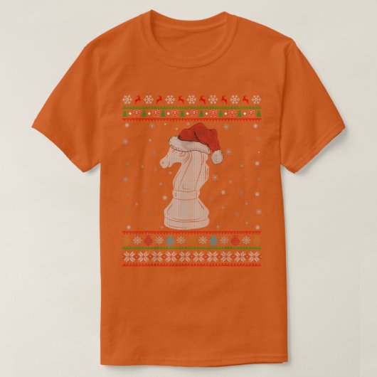 Chess Game Lover Xmas licht de kerstman op een lel T-shirt (Design voorkant)