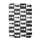 Chess Game Pattern Black en White Badmat (Voorkant Verticaal)