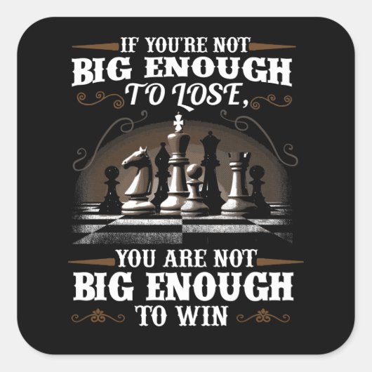 Chess Game Play Vierkante Sticker (Voorkant)